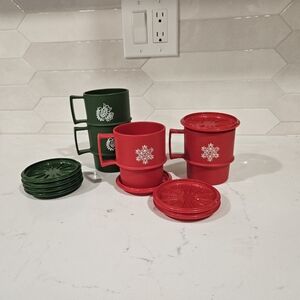 1980s Christmas Tupperware set